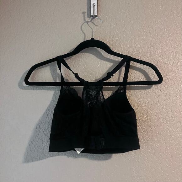 Chantelle Women’s Lace Racerback Black Bra Soft Cup No Underwire Large - Picture 4 of 6